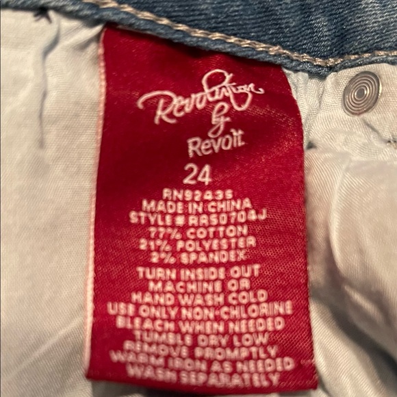 Revolution by Revolt. Ankle Length. Light Blue Denim. Distressed - Picture 4 of 6